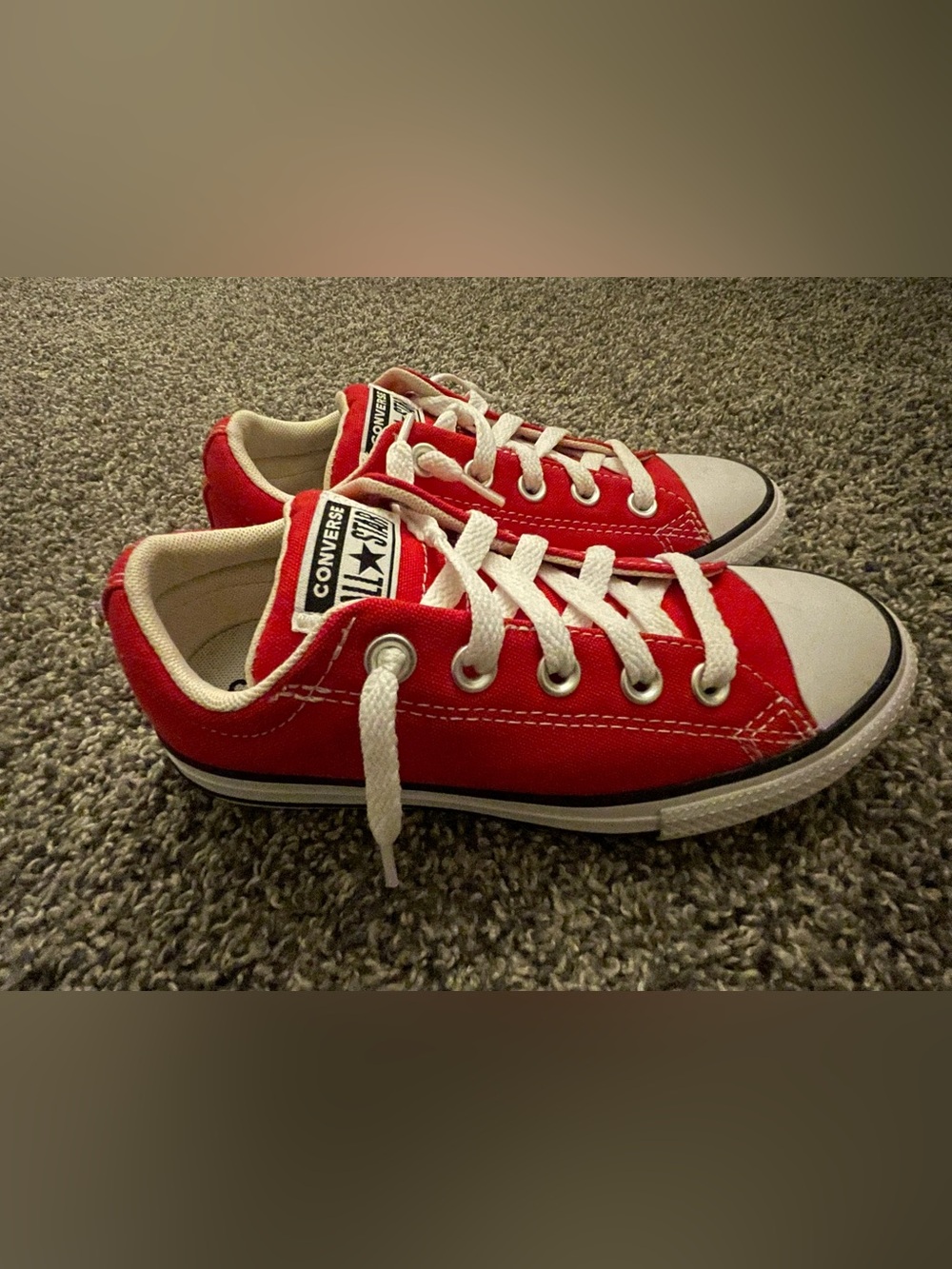 Converse Kids Low Top Sneakers in Red and White